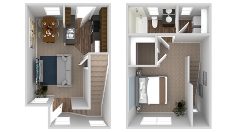 Floor plan for 1 bed, 1 bath, 588 sqft